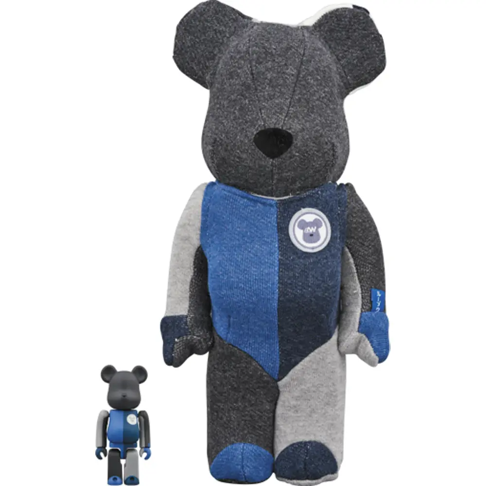 Mô Hình Bearbrick Loopwheeler Black Blue