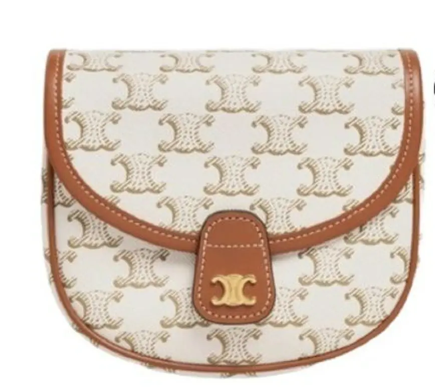 Túi Celine Triomphe Canvas Calfskin 'White' 196702BZJ-01BC