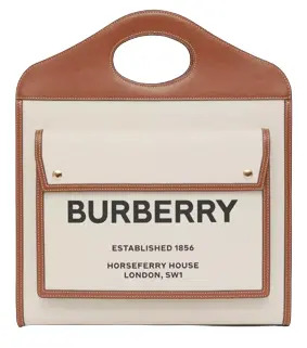 Túi Burberry Medium Two-tone Canvas Leather Pocket Bag 'Natural Malt Brown'