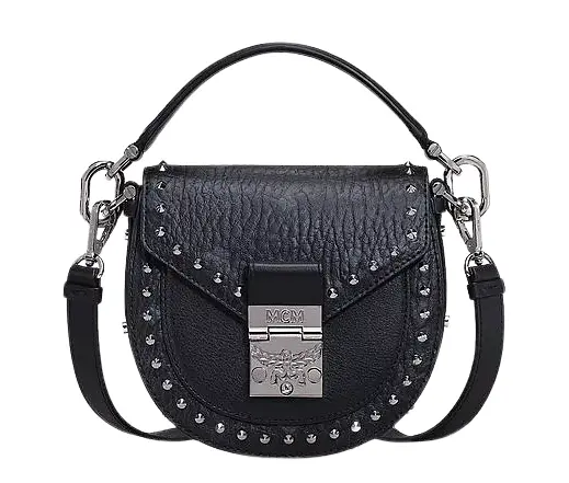 Túi MCM Patricia Shoulder Bag in Studded Outline Visetos MWSAAPA04BK001
