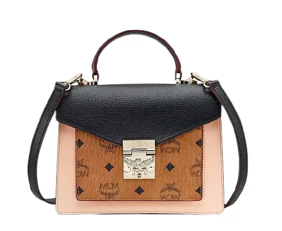Túi MCM Patricia Bag Visetos Black Cognac Pink MWE9SPA26BK001