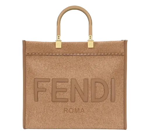 Túi Fendi Brown Flannel Shopper Bag 8BH386-AHJ9-F1F1T