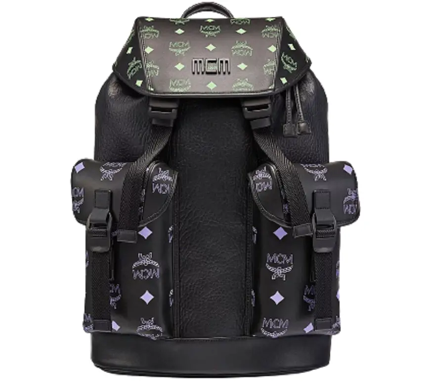 Balo MCM Splash Logo Leather Black MMKCSSX01U6001
