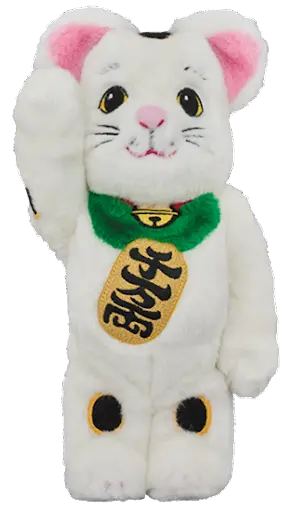 Mô Hình Bearbrick Maneki Neko White Furry