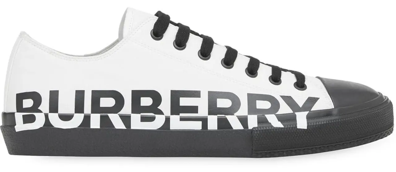 Giày Burberry Logo Print Two-Tone White Black 80109101