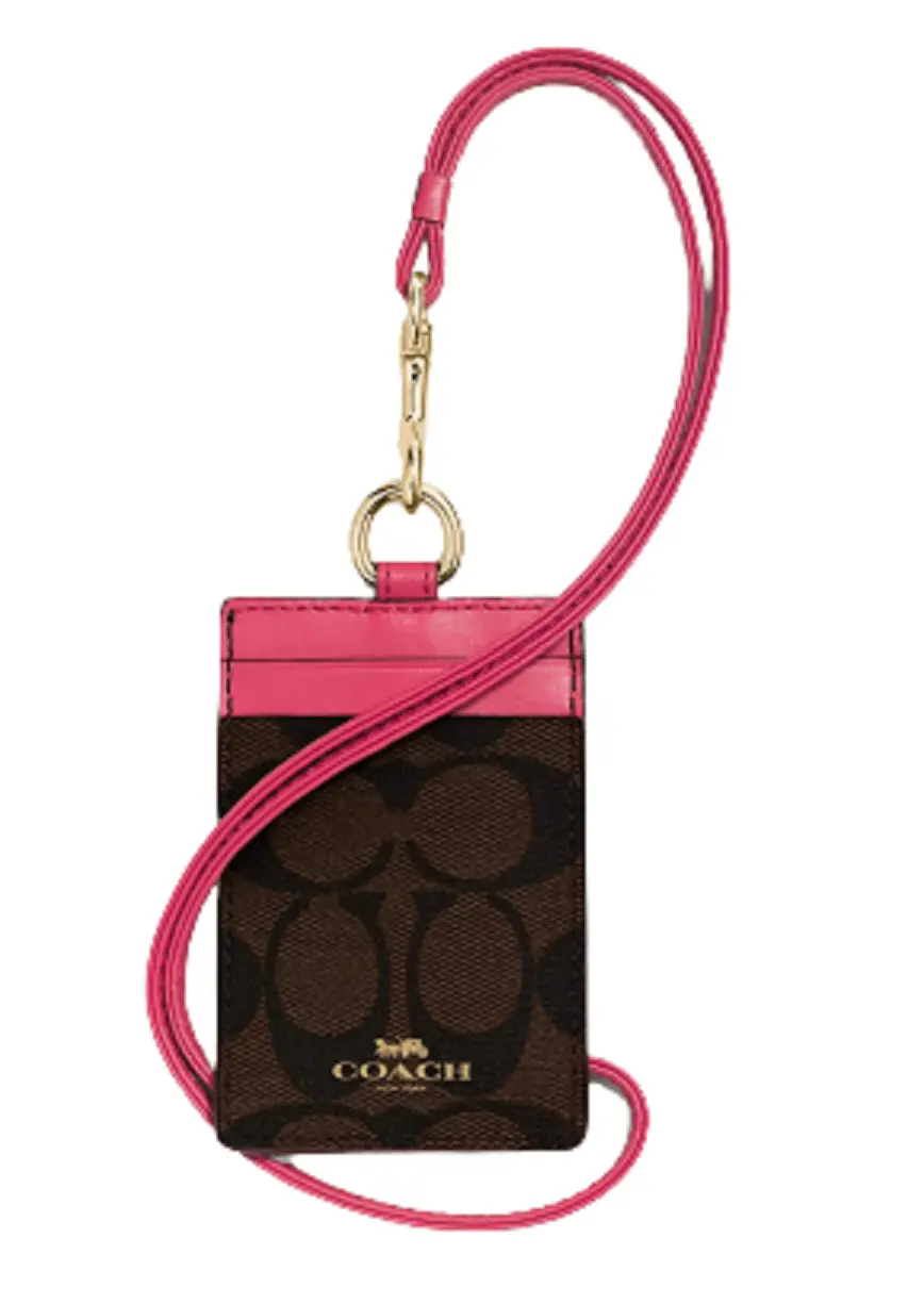 VÍ Coach ID Lanyard In Signature Canvas Strawberry TSLSVHTY2N