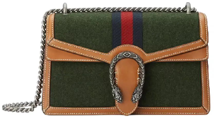 Túi Gucci Dionysus Small Shoulder Dark Green Wool Fabric 400249-HS3KN-3382