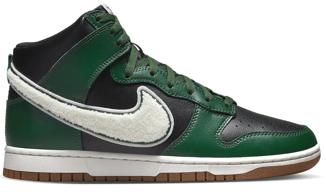 Giày Nike Dunk High 'Chenille Swoosh Black Green' DR8805-001