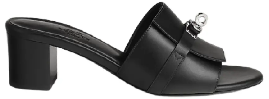 Dép Hermes Gigi 50 Sandal 'Silver Black' H231063Z-02420