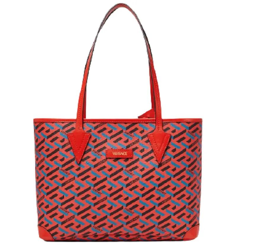 Túi Versace La Greca Signature Tote Blue Red 1002956-1A01444-5R08V