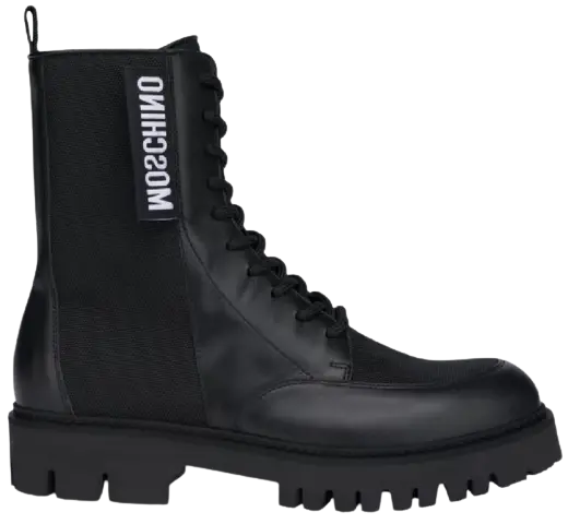 Giày Moschino Calfskin And Nylon 'Black' MB21014G1BGA300A
