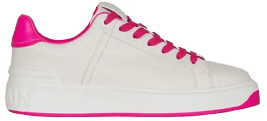 Giày Balmain B-court 'White And Neon Pink' XN1VI690LVTAGIG
