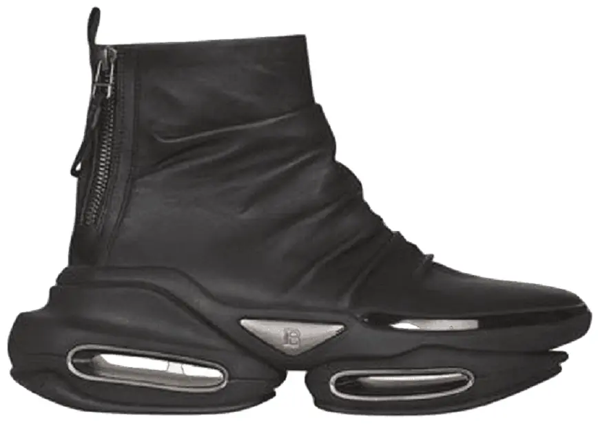 Giày Balmain B-Bold Leather High-Top 'Black' XN1VH689LDDL0PA