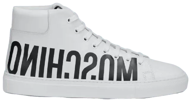 Giày Moschino Leather High With Logo 'White' MB15052G08GA0100