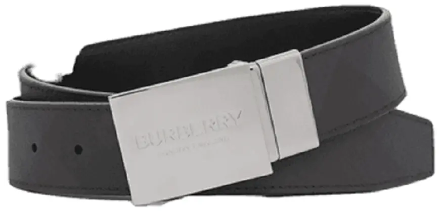 Thắt Lưng Burberry Reversible Plaque Buckle London Check and Leather Belt 'Dark Charcoal'