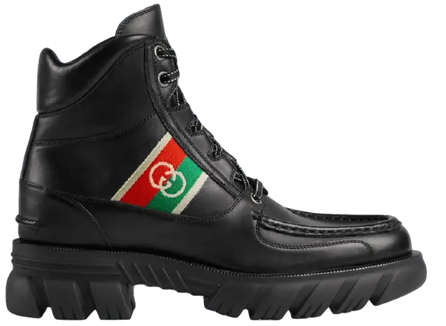 Giày Gucci Men's Ankle Boot With Interlocking G 'Black' ‎663368-DTNE0-1080