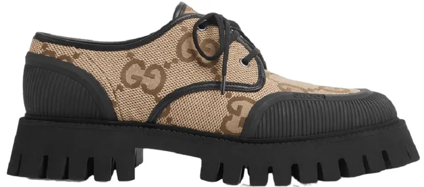 Giày Gucci Maxi GG Lace Up Shoes 'Camel' 699552-UKOF0-2590
