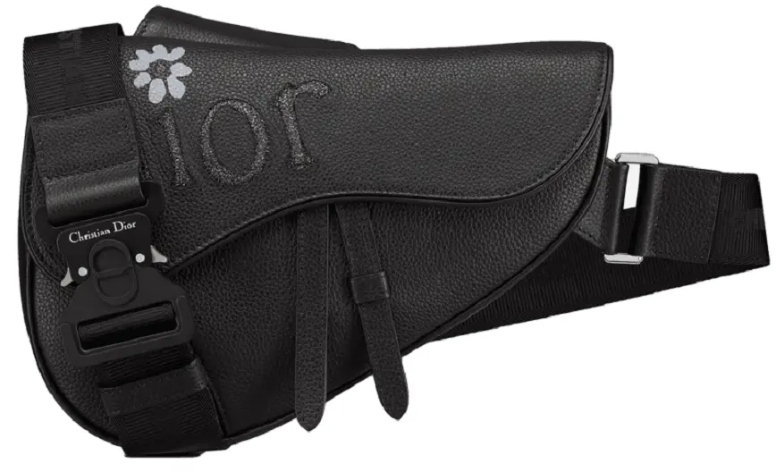 Túi Dior By Erl Saddle Bag 'Black Grained' 1ADPO093SER-H03E