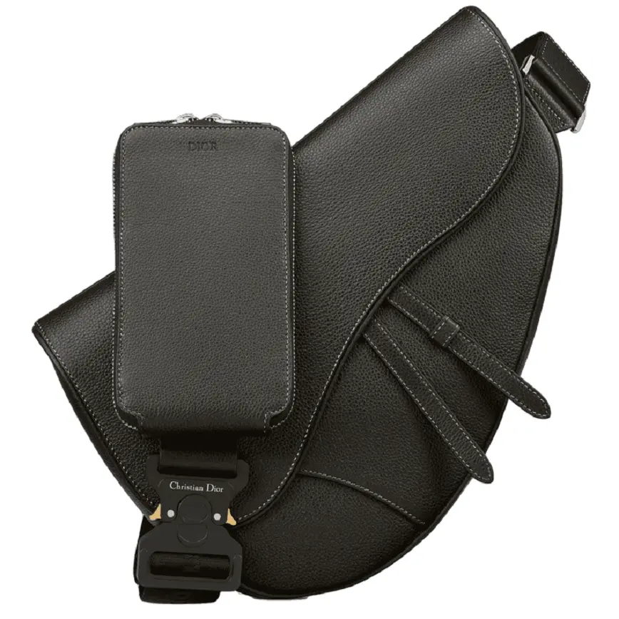 Túi Dior Maxi Saddle Bag 'Black Grained' 1ADPO211YKK-H00N