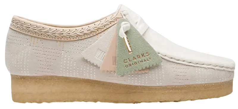 Giày Clarks Wallabee Cup 'Off White Textile' 261-66218