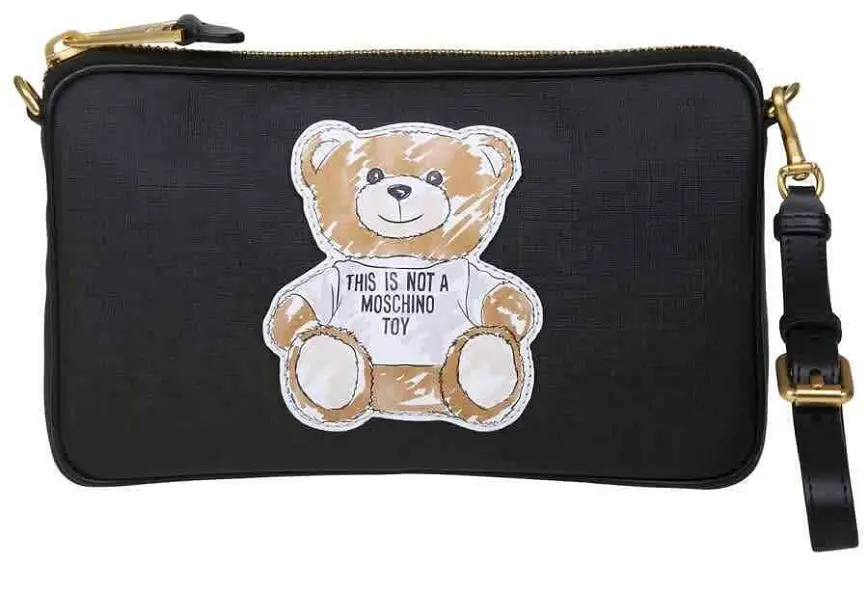 Túi Moschino Ladies Teddy 'Black Leather' A-7567-8210-2555