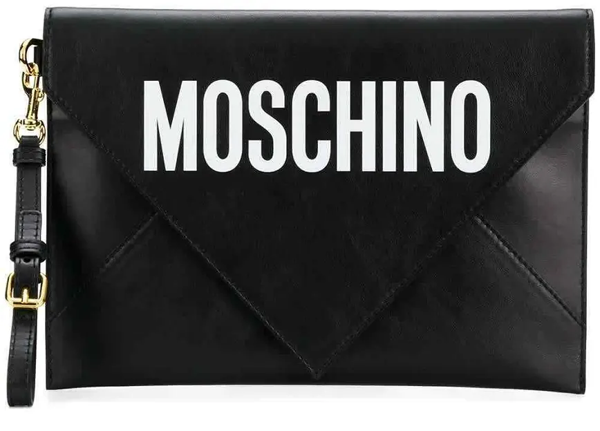 Túi Moschino Ladies Black Leather Envelope 'Black' A841480011555