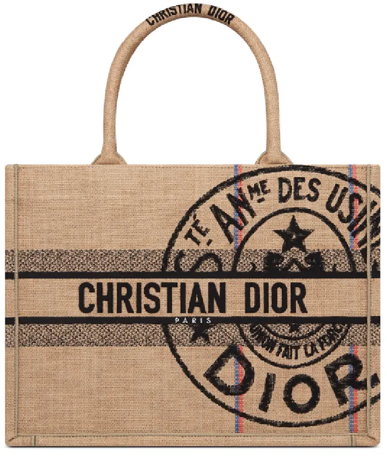 Túi Dior Medium Book Tote 'Beige Jute Canvas Embroidered' M1296ZRUW-M918