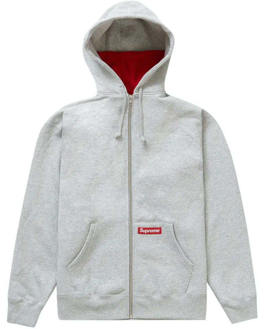 Áo Supreme Double Hood Facemask Zip Up Hooded 'Heather Grey'