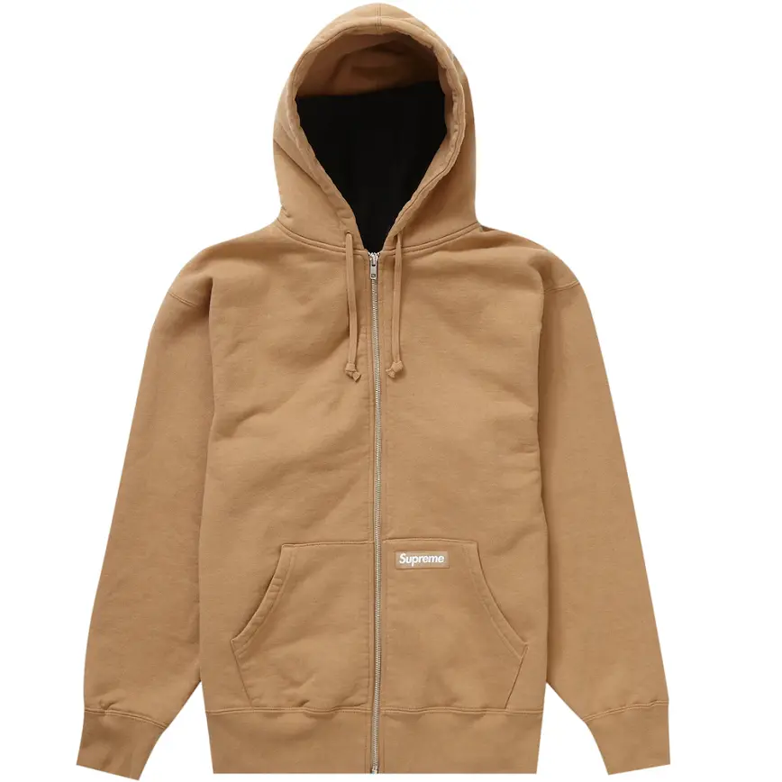 Áo Supreme Double Hood Facemask Zip Up Hooded Sweatshirt 'Light Brown'