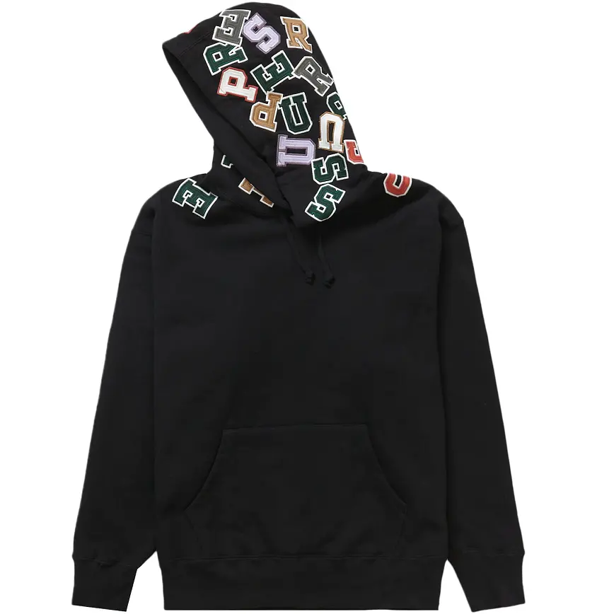 Áo Supreme Scattered Appliqué Hooded Sweatshirt 'Black'