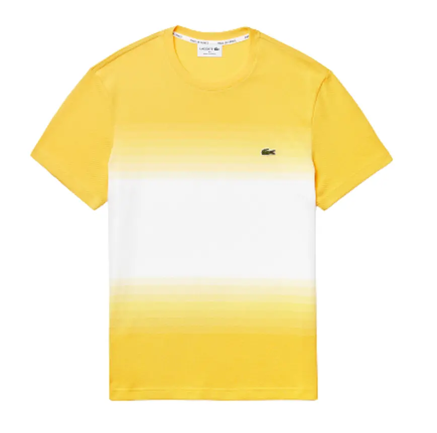 Áo Lacoste Cotton Piqué Cotton Crew Neck T-shirt White Yellow TH5074-00