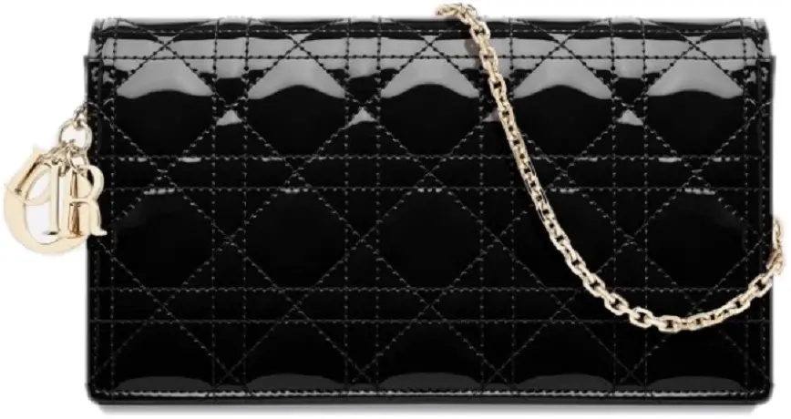 Túi Dior Lady Dior Pouch 'Black Patent Cannage Calfskin' S0204OVRB-M900