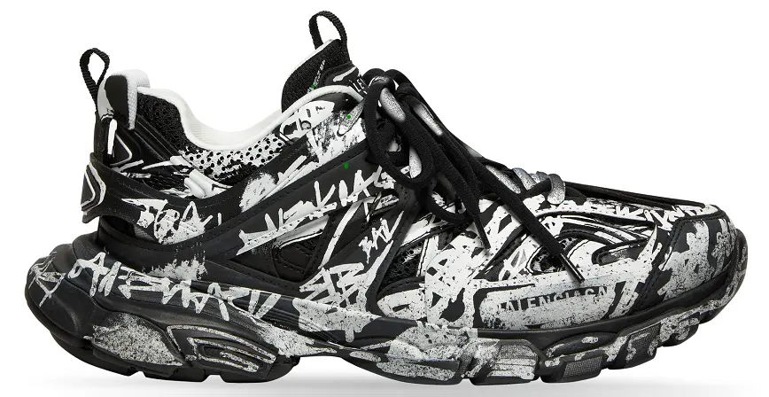 Giày Balenciaga x Adidas Track Graffiti 'Black' 542023-W3RRA-1090