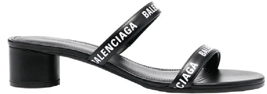 Giày Balenciaga Logo Round Slippers Sandals 'Black' 695000-WCAE1-1090