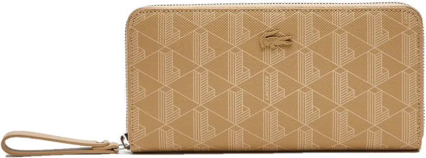Ví Lacoste Monogram Zipper Long 'Beige' NF3958D53G-L01