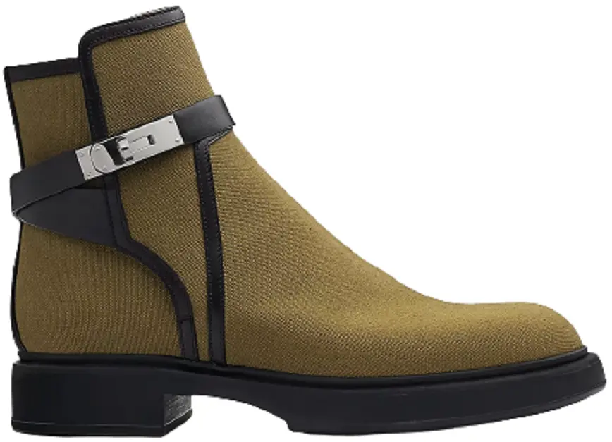Giày Hermes Veo Ankle 'KhaKi Black' H221934ZHKN415