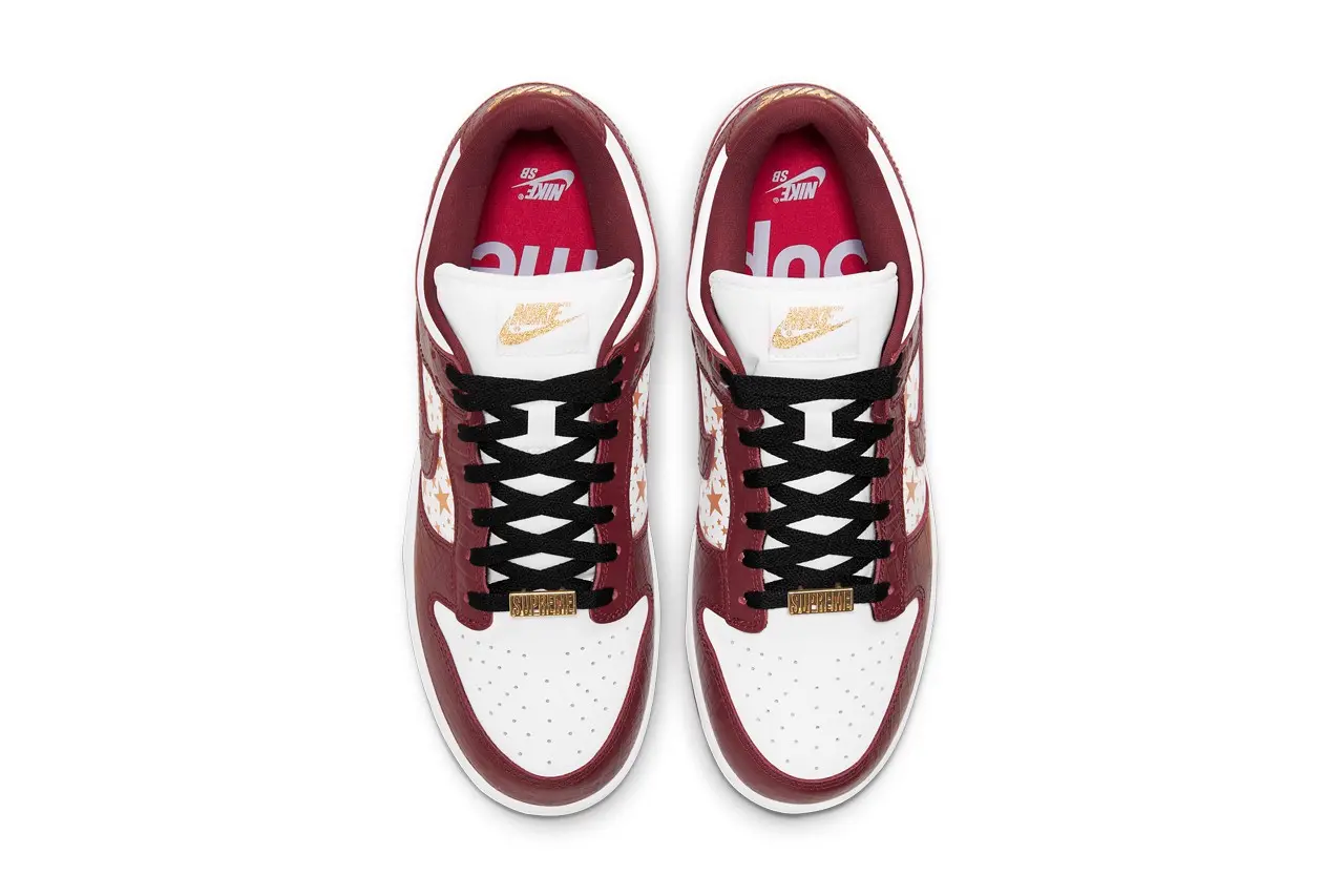 Hình ảnh chính thức của Supreme x Nike SB Dunk Low "Barkroot Brown" màu nâu đỏ trầm ấm đẹp lạ