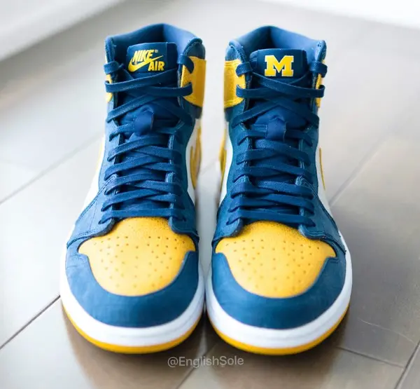 Cận cảnh phiên bản Air Jordan 1 High Michigan dành cho trẻ em