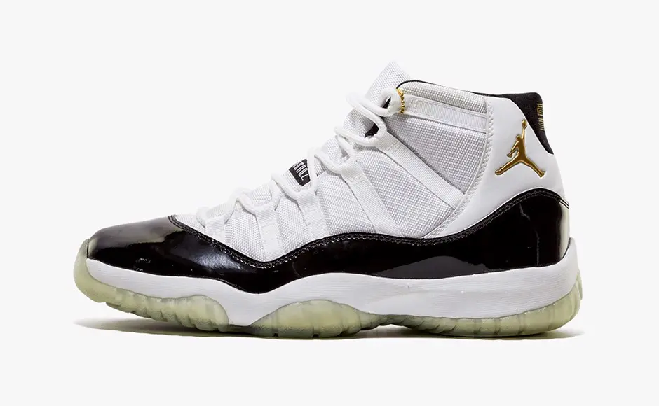 Air Jordan 11 Retro “Defining Moments” Colorway: White/Metallic Gold-Black