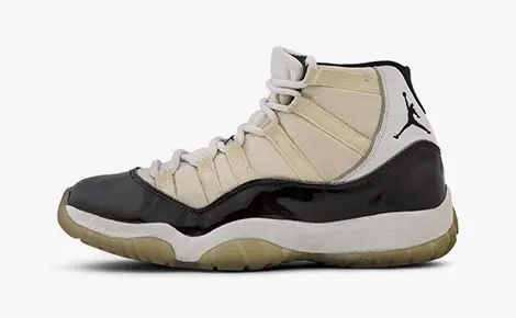 Air Jordan XI “Concord” Colorway: White/Black-Dark Concord Style Code: 130245-101 Release Date: November 1995 Retail: $125