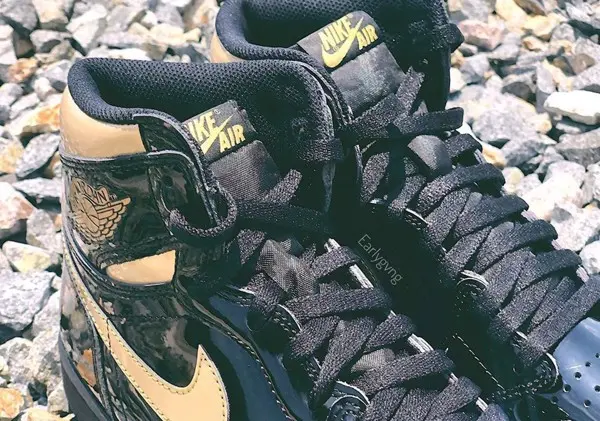 Ngắm nhìn những hình ảnh mới nhất của siêu phẩm Air Jordan 1 "Black/Gold Patent Leather"
