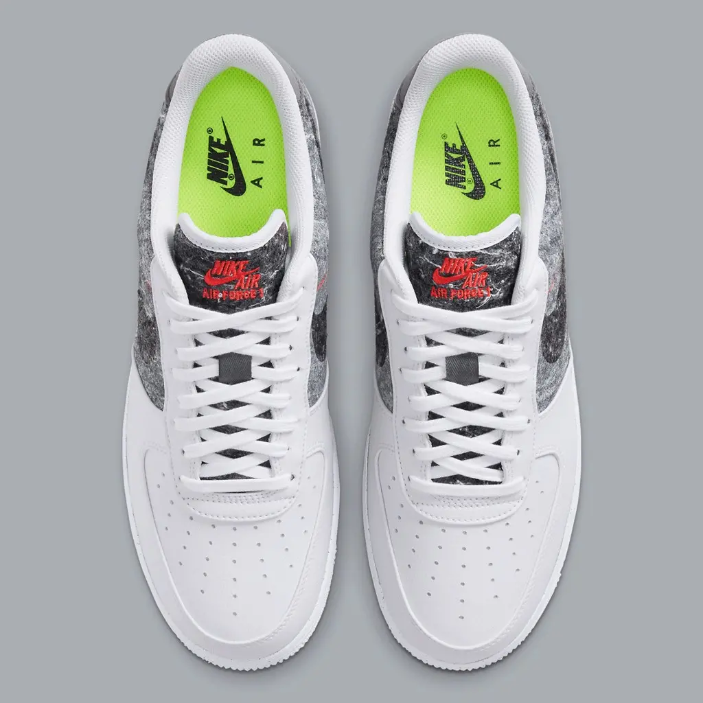 Air Force 1 mang chủ đề tái chế và ô nhiễm lên phối màu “White/Light Smoke Grey” mới