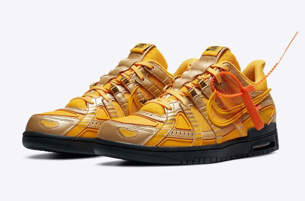 Off-White x Nike Air Rubber Dunk ‘University Gold’