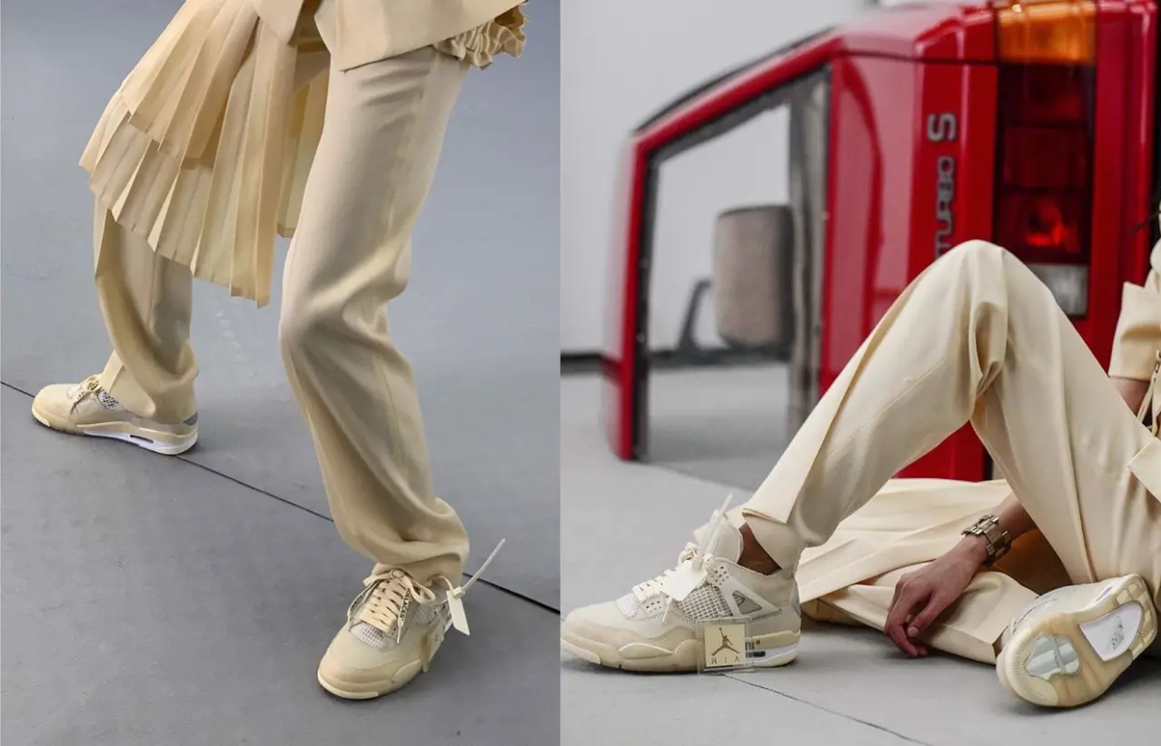 Nike Air Jordan 4 x Off-White Sail - đôi giày làm chao đảo cả showbiz Việt Nike Air Jordan 4 x Off-White Sail - đôi giày làm chao đảo cả showbiz Việt