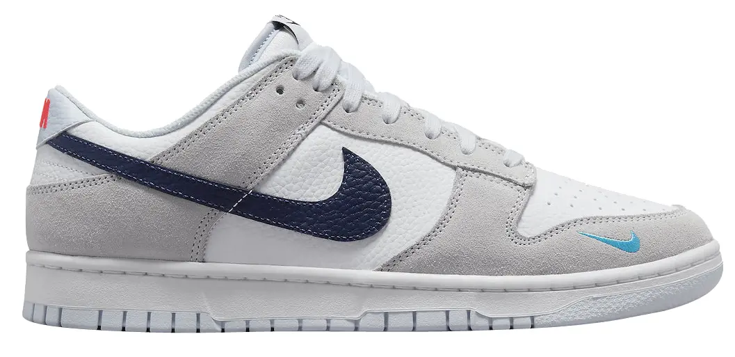 Giày Nike Dunk Low 'Mini Swoosh White Grey Navy Aqua' FJ4227-001