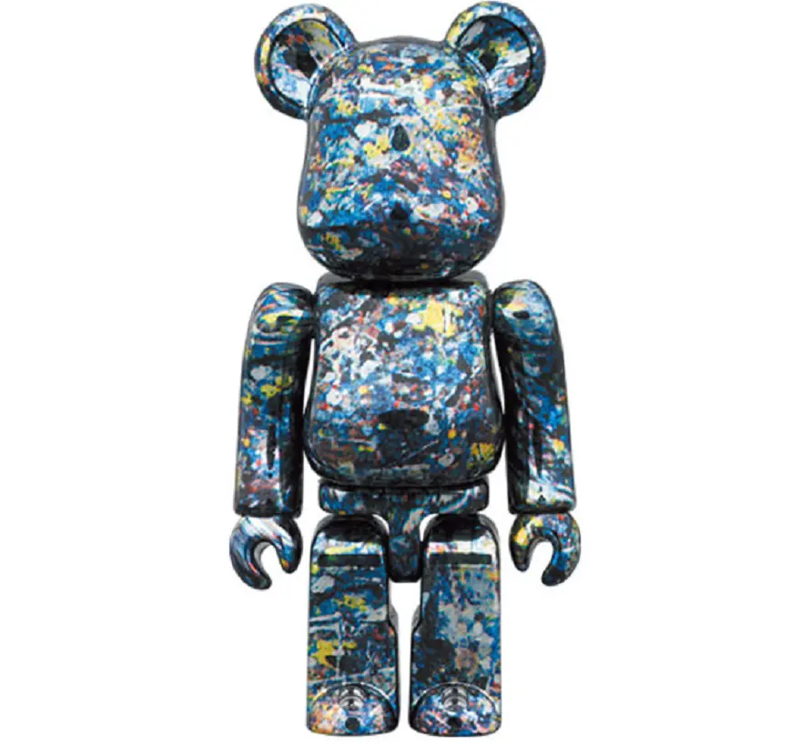 Mô Hình Bearbrick Jackson Pollock Studio Chrome Ver