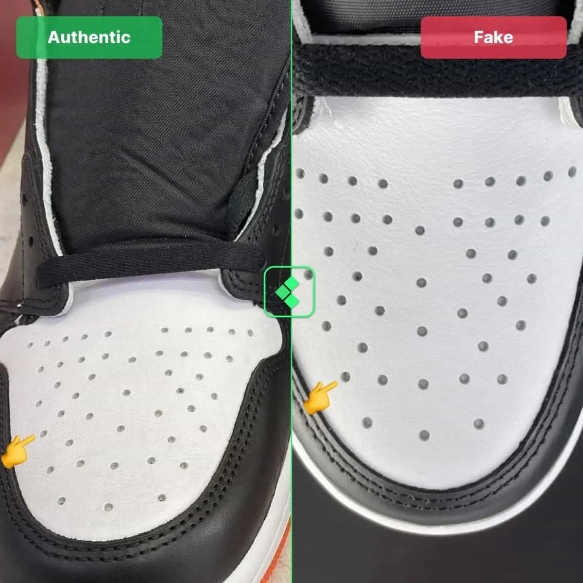 Những mẹo nhỏ để phân biệt Air Jordan 1 "Electro Orange" real và fake