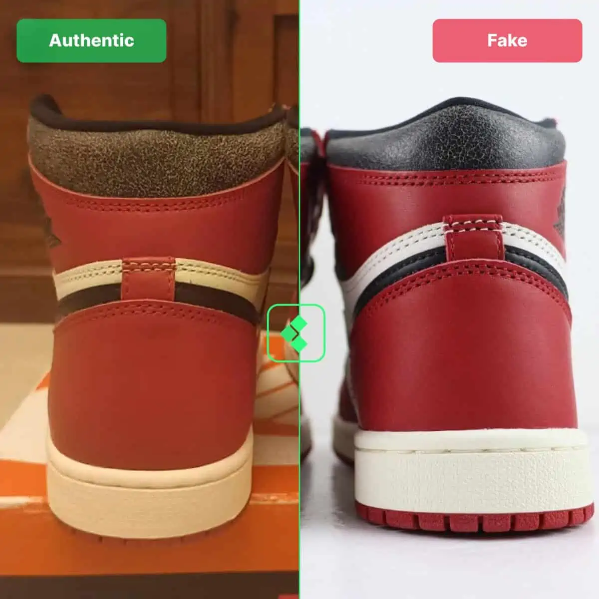Legitcheck: Cách phân biệt Air Jordan 1 "Lost &amp; Found" real và fake