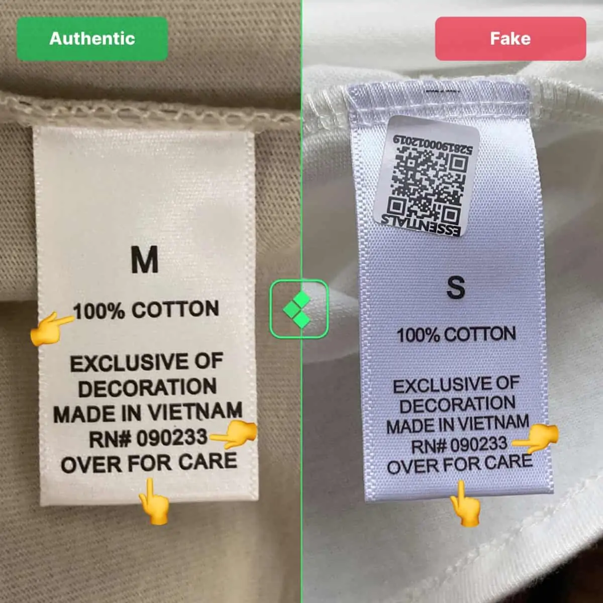 Hinh anh 2: Vai meo giup ban phan biet Fear Of God Essentials T-Shirts fake