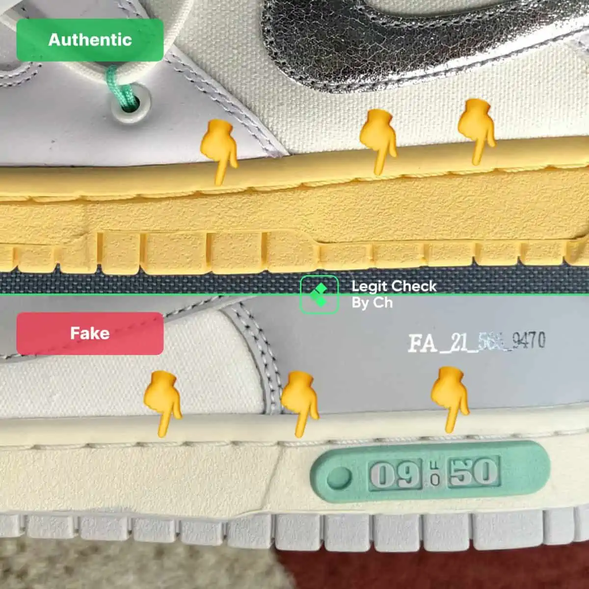 Hinh anh 3: Legitchek: Cach de xac dinh Off-White Dunk “THE 50” chinh hang